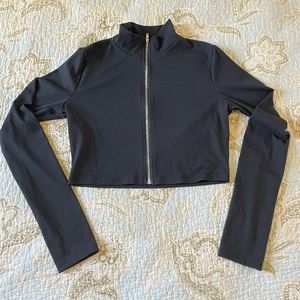 Publik Crop Top Black Long Sleeve sz L